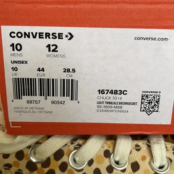 Converse Chuck 70 Hi Light Twine/Ale Brown/Egret MEN`S - Picture 16 of 16